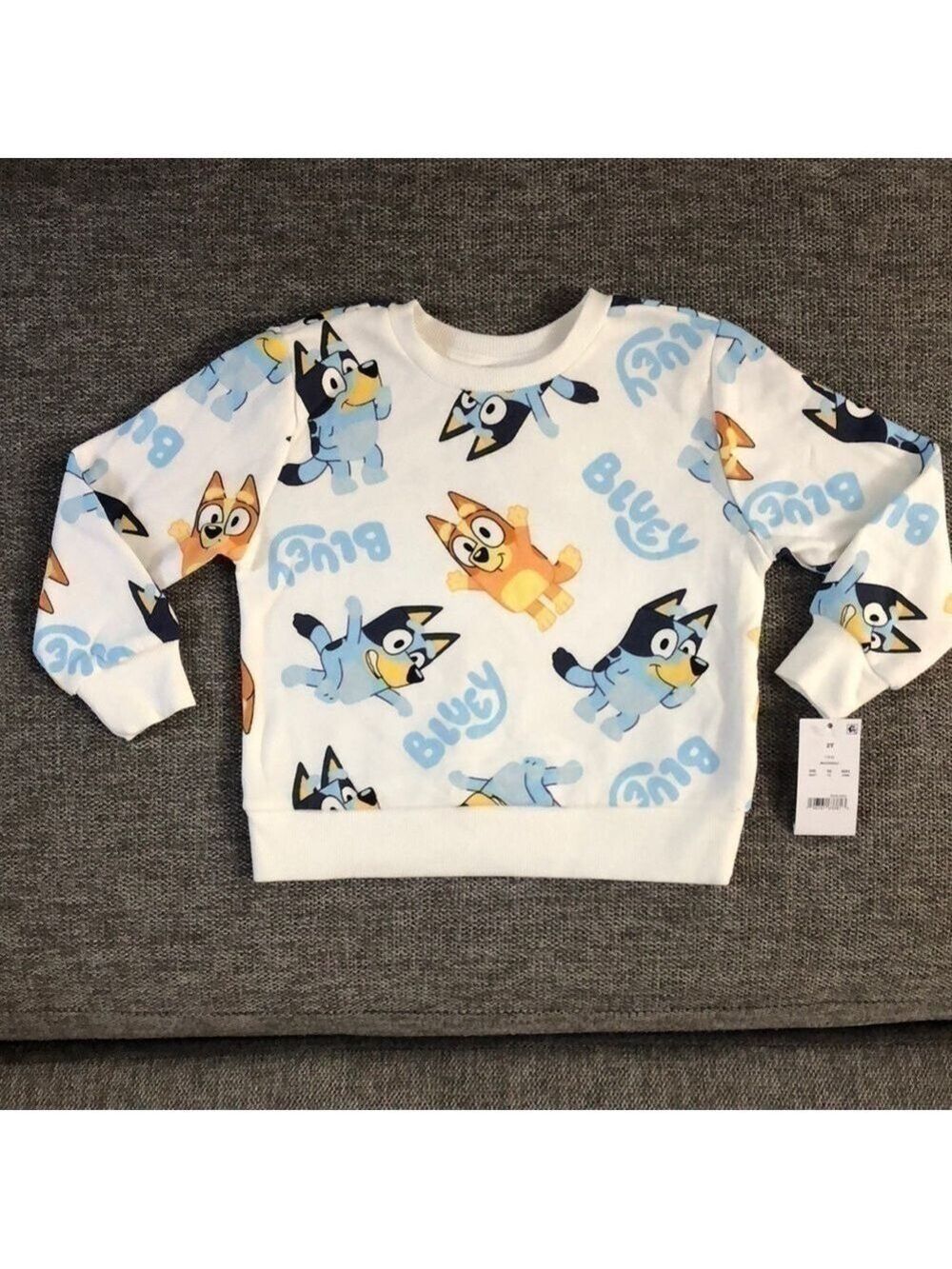 Moose Bluey Bingo Long Toddler Boys Sleeve Pullover Sweatshirt White 2T - Picture 5 of 13